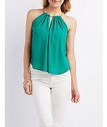 Charlotte Russe Chain Neck Keyhole Tank Top
