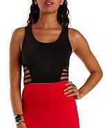 Charlotte Russe Caged Cut-out Crop Top
