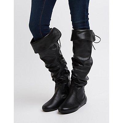 Charlotte Russe Bamboo Slouchy Knee-high Boots