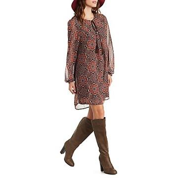 Charlotte Russe Motif Printed Dress