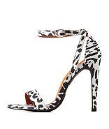 Charlotte Russe Strappy Leopard Print Single Strap Dress Sandals