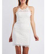 Charlotte Russe Sans Souci Scalloped Lace Bodycon Dress
