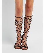 Charlotte Russe Metal-trim Lace-up Gladiator Sandals