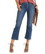 Charlotte Russe Cello Exposed Button-fly Cropped Flare Jeans