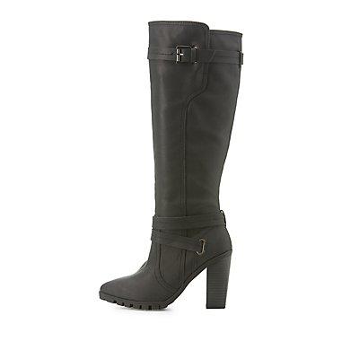 Charlotte Russe Qupid Pointed Toe Knee-high Boots
