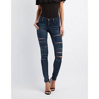 Charlotte Russe Cello Slashed Skinny Jeans