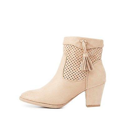 Charlotte Russe Perforated Ankle Booties