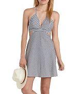 Charlotte Russe Striped Cut-out Halter Dress