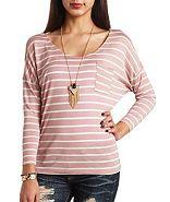 Charlotte Russe Striped Dolman Top