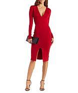 Charlotte Russe Plunging V Bodycon Dress