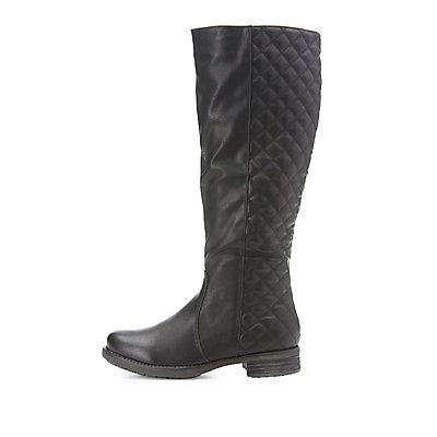Charlotte Russe Quilted Knee-high Riding Boots