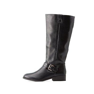 Charlotte Russe Buckled Riding Boots