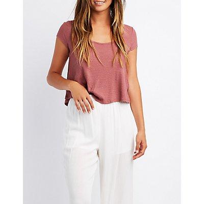 Charlotte Russe Ribbed Swing Top