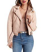 Charlotte Russe Belted Faux Leather Moto Jacket