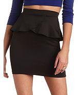 Charlotte Russe Scuba Peplum Mini Skirt