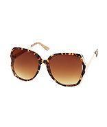 Charlotte Russe Studded Animal Print Oversized Sunglasses