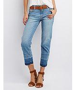 Charlotte Russe Cello Released-hem Ankle Jeans