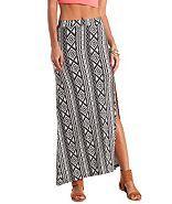 Charlotte Russe Tribal Print Single Slit Maxi Skirt