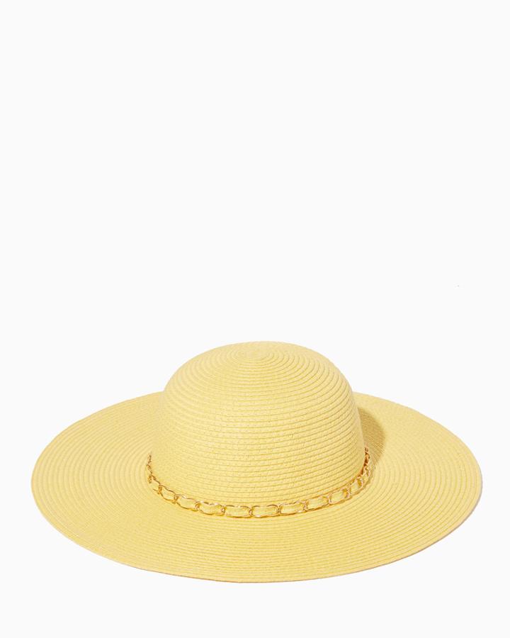 Charming Charlie Chain Ribbon Floppy Hat