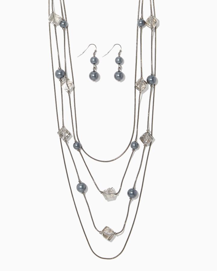 Charming Charlie Rhea Faceted Necklace Set