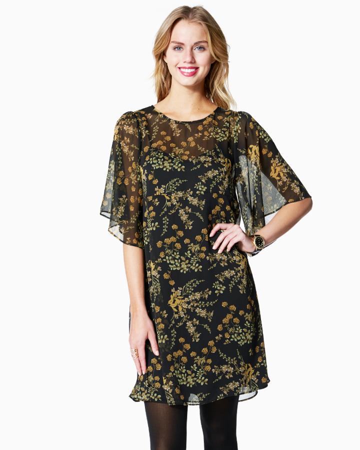 Charming Charlie Floral Empire Chiffon Dress