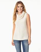 Charming Charlie Pieced Knit Sleeveless Cowl Sweater