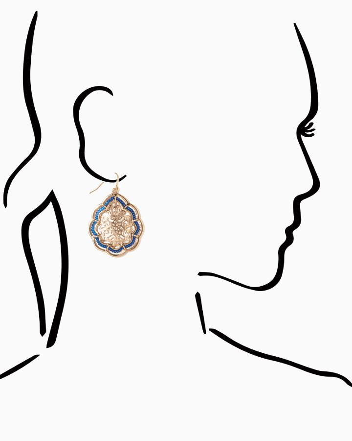 Charming Charlie Beaded Filigree Scallop Earrings