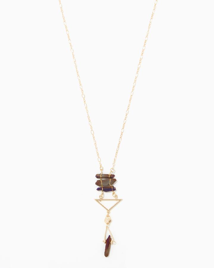 Charming Charlie Iridescent Crystal Stone Necklace