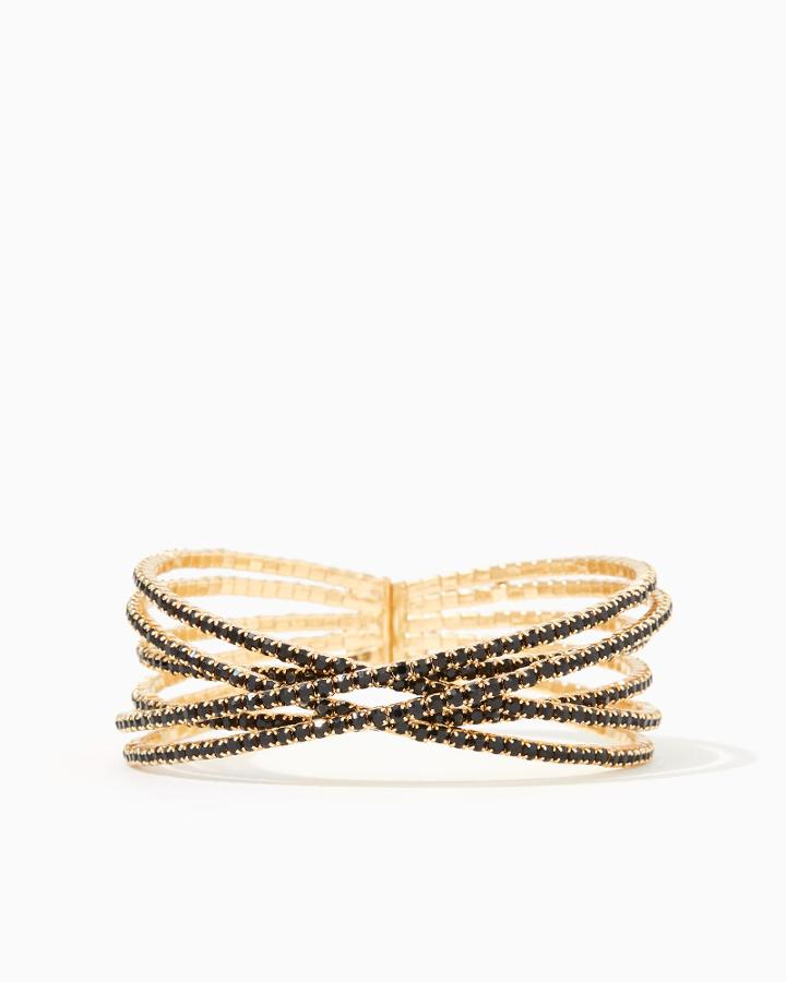 Charming Charlie Cross Over Rhinestone Bracelet