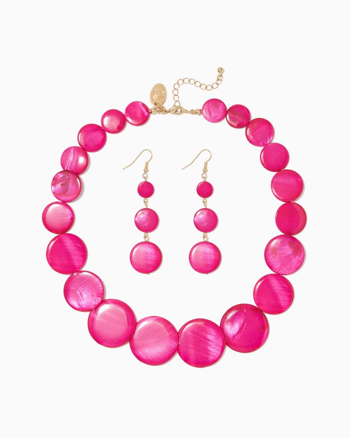 Charming Charlie Shimmy Disc Necklace Set