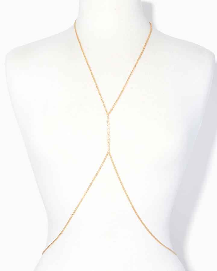 Charming Charlie Crystal Space Layered Necklace