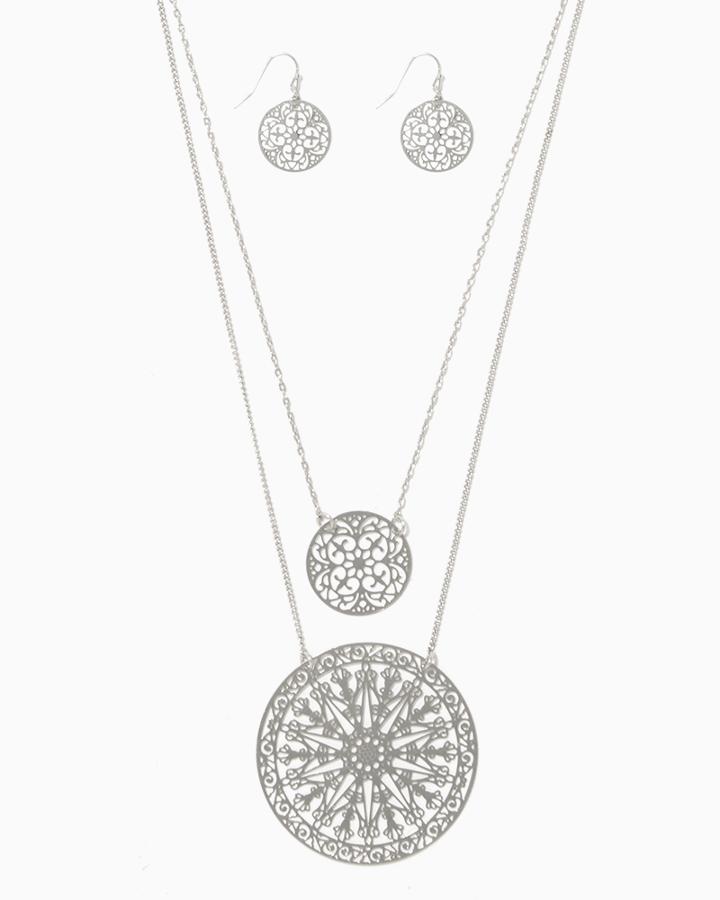 Charming Charlie Mandala Mix Necklace Set