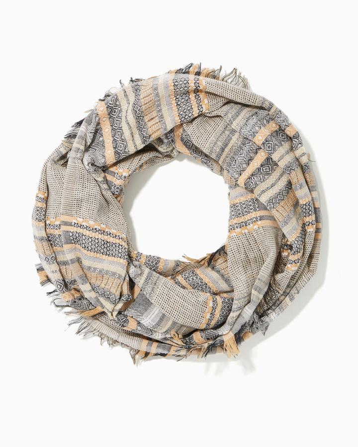 Charming Charlie Frayed Tribal Print Infinity Scarf