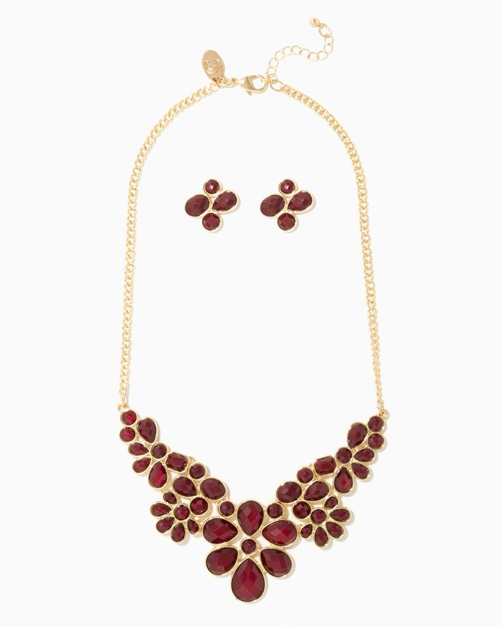 Charming Charlie Damita Floral Bib Necklace