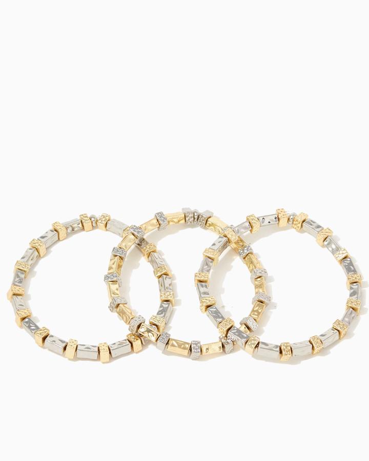 Charming Charlie Hammered Edge Bracelet Set