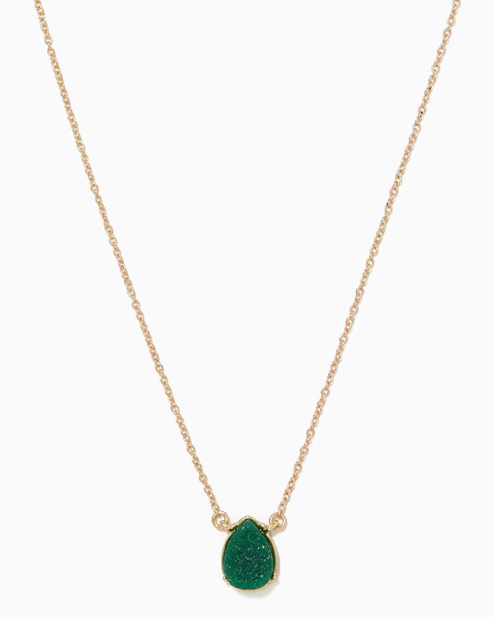 Charming Charlie Druzy Drop Pendant Necklace