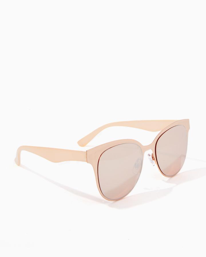 Charming Charlie Mirrored Metallic Cateye Sunglasses