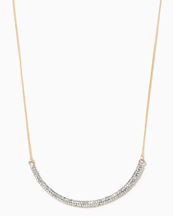 Charming Charlie Metallic Curved Bar Necklace