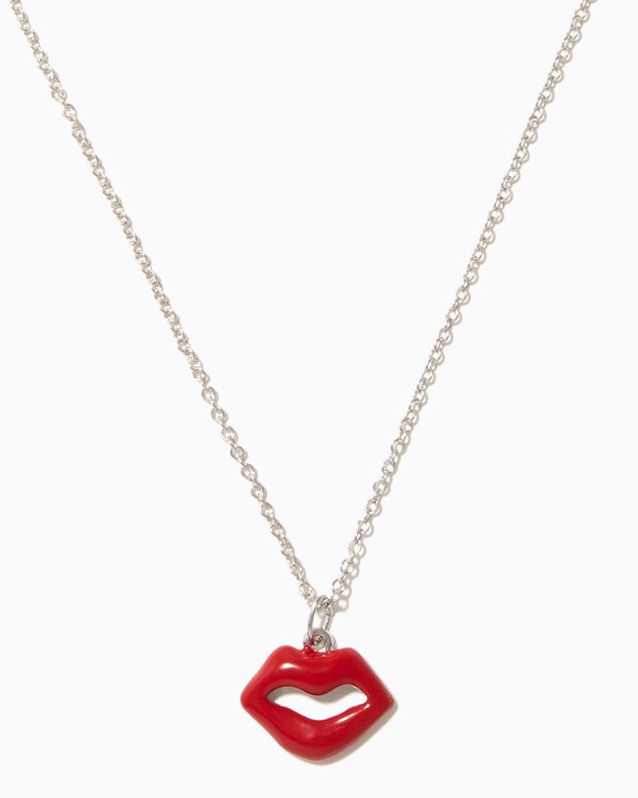 Charming Charlie Hot Lips Pendant Necklace