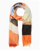 Charming Charlie Color Block Frayed Scarf