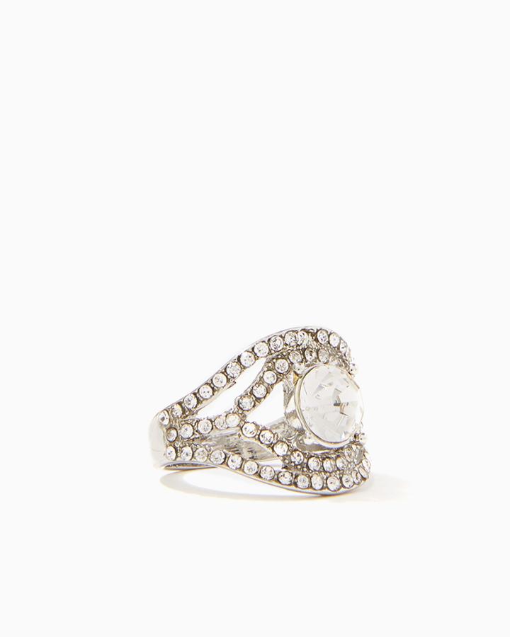 Charming Charlie Eye Pav Crystal Ring