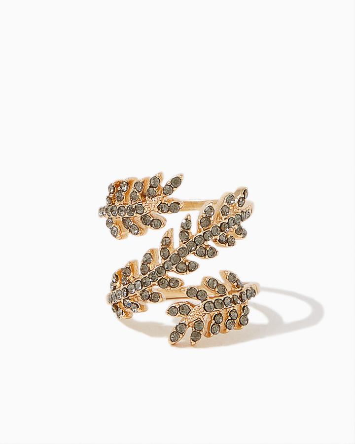 Charming Charlie Sparkling Spiral Leaf Ring