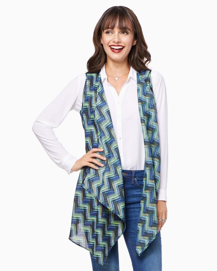 Charming Charlie Chevron Chic Waterfall Vest