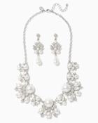 Charming Charlie Rhinestones & Pearl Necklace Set