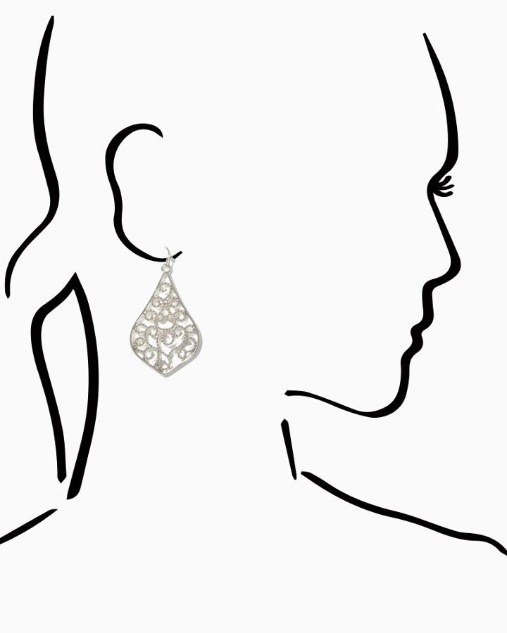 Charming Charlie Filigree Swirl Teardrop Earrings