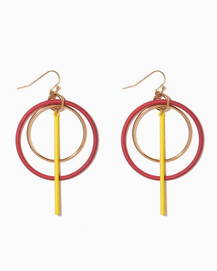 Charming Charlie Burgundy & Gold Double Hoops