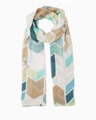 Charming Charlie Mixed Floral Chevron Scarf
