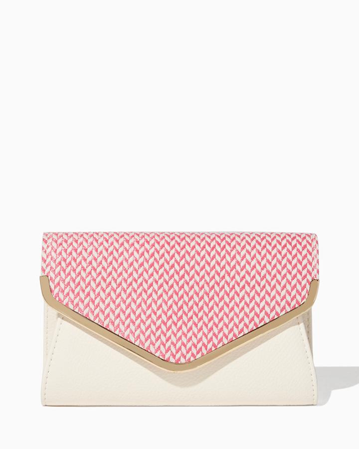 Charming Charlie Herringbone Envelope Clutch