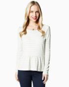Charming Charlie Lurex Stripe Peplum Top