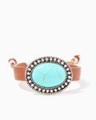 Charming Charlie Turquoise Buckle Leather Cuff